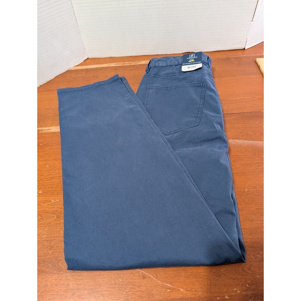 NWT Georges Men's Stretch  Casual Chino Pants Size 29"X30", 5 Pockets, Blue